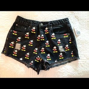 Distressed Mickey Mouse Shorts, never worn